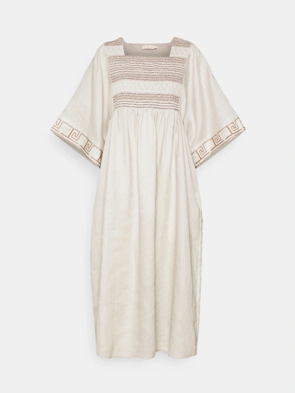 greek linen dresses Greek Archaic Kori Midi Linen Dress